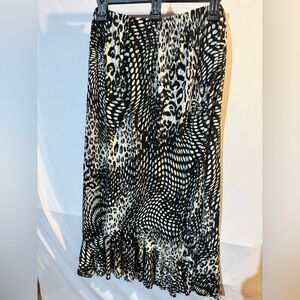 Southern Lady Black and White Printed Maxi Skirt